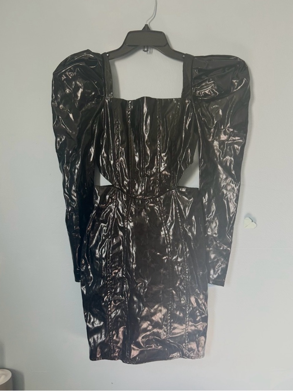 Edgy Leather Black Mini Dress